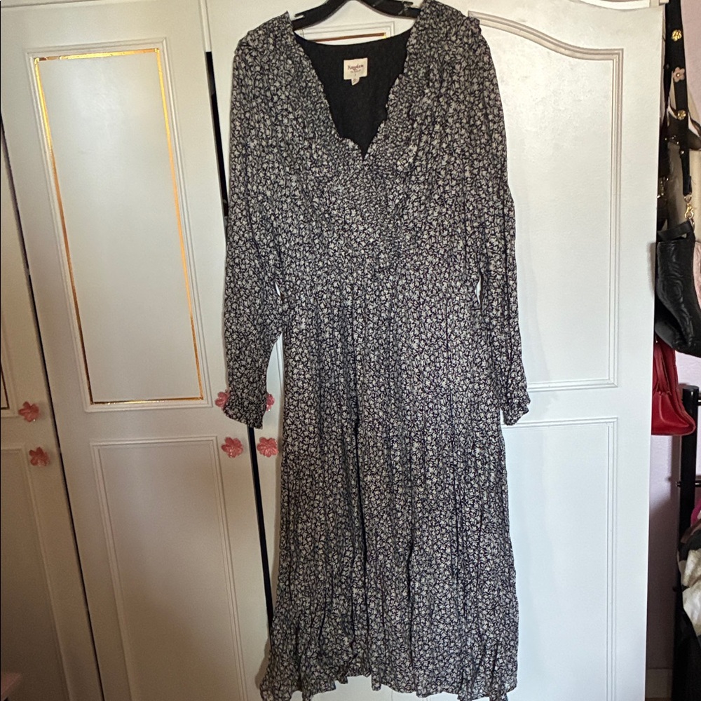 Hayden Black and White Floral Long Sleeve Dress